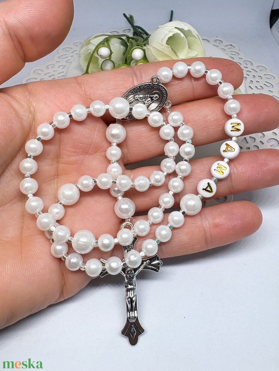 Különleges, Imádsághoz Való Rózsafüzér � Dupla Személyre Szabással - otthon & életmód - vallás - lánc & füzér - Meska.hu
