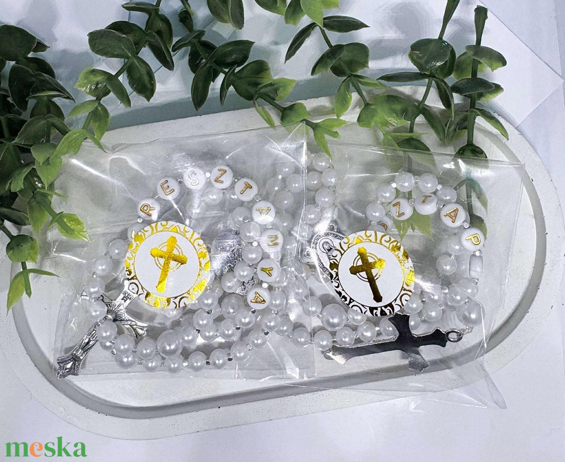 Egyedi Névre Szóló Rózsafüszér -Keresztelőre, Elsőáldozásra- Választható színekkel - otthon & életmód - vallás - lánc & füzér - Meska.hu