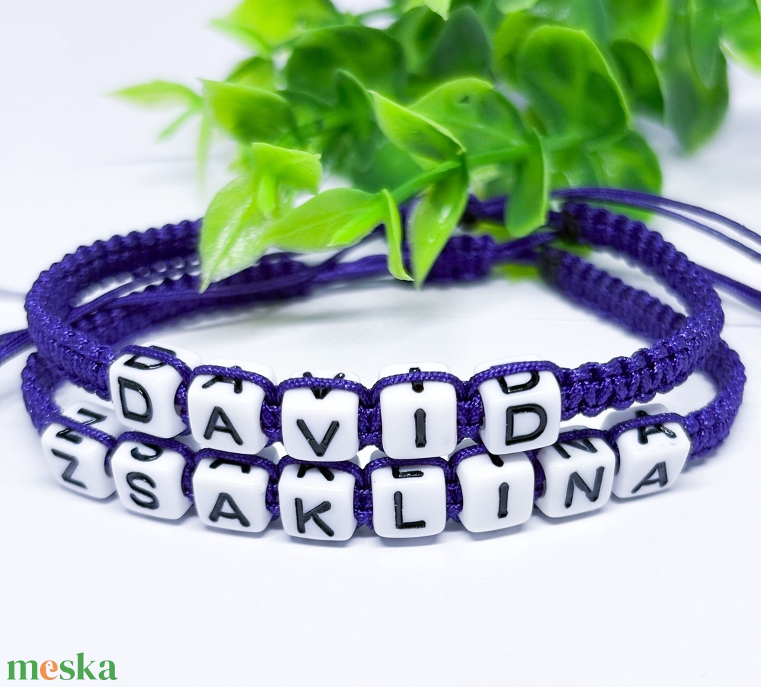 Személyre Szabható Betűkkel - ékszer - karkötő - fonott karkötő - Meska.hu