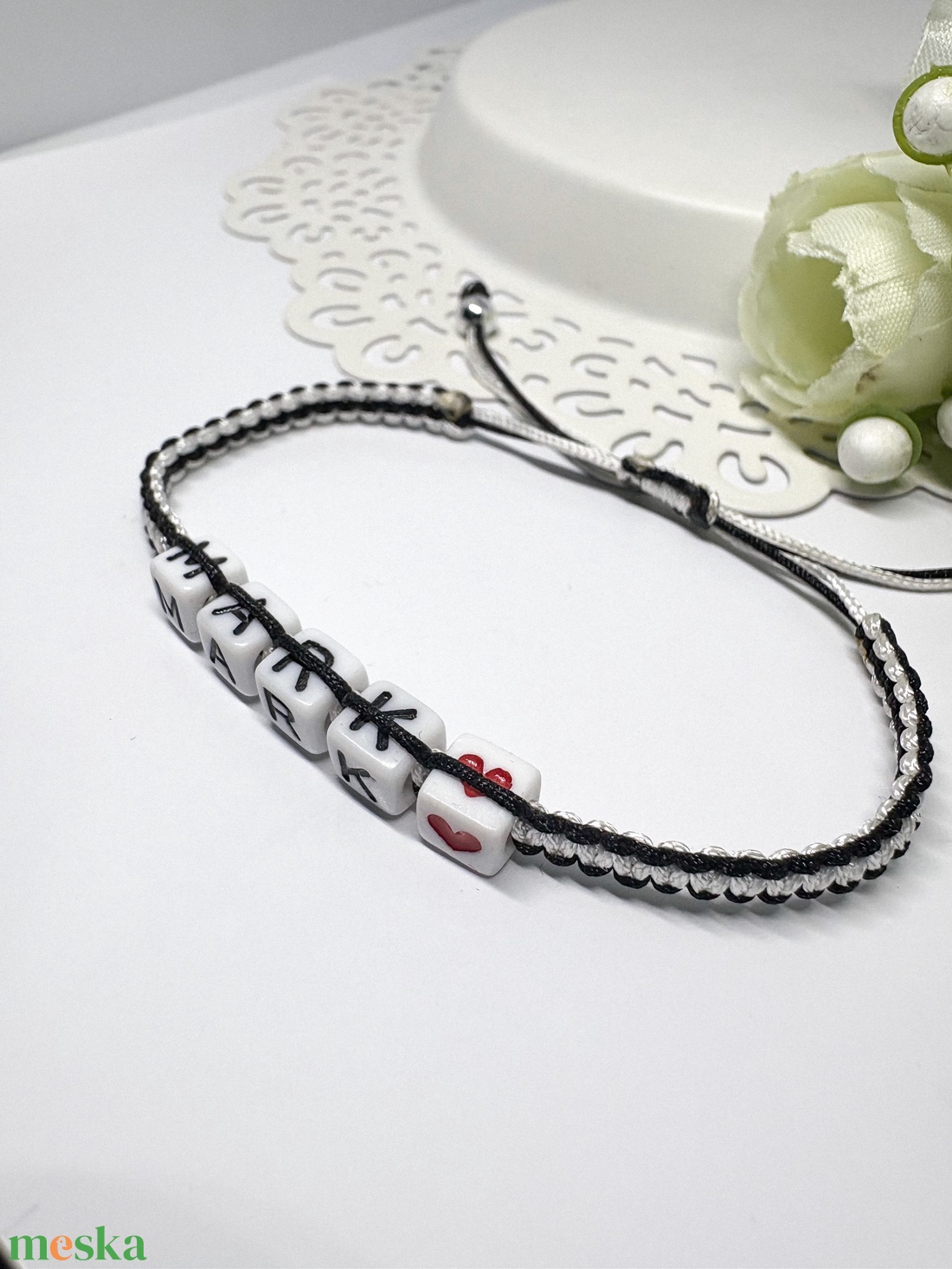 Személyre Szabható Betűkkel - ékszer - karkötő - fonott karkötő - Meska.hu