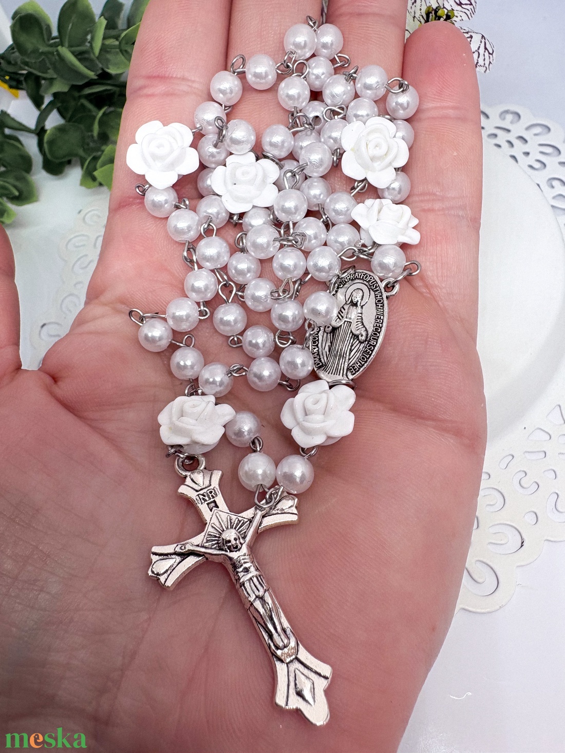  Rózsafüzér � személyre szabható névvel - ékszer - nyaklánc - monogram & névnyaklánc - Meska.hu