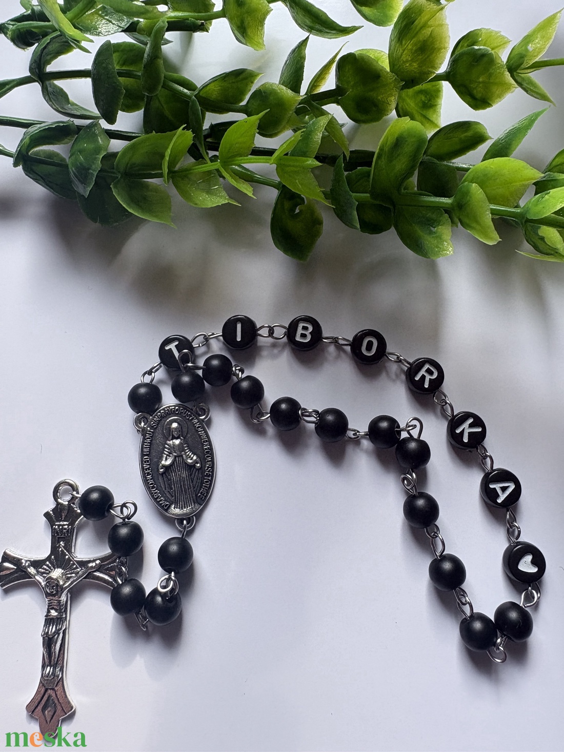  Egyedi gyöngyös rózsafüzér � személyre szabható névvel ???? - ékszer - nyaklánc - monogram & névnyaklánc - Meska.hu