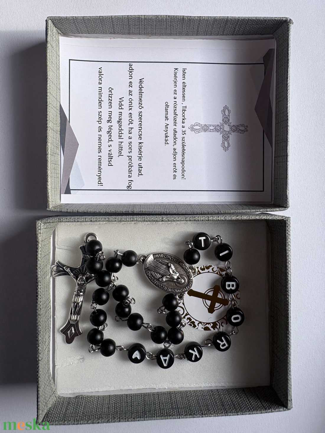  Egyedi gyöngyös rózsafüzér � személyre szabható névvel ???? - ékszer - nyaklánc - monogram & névnyaklánc - Meska.hu