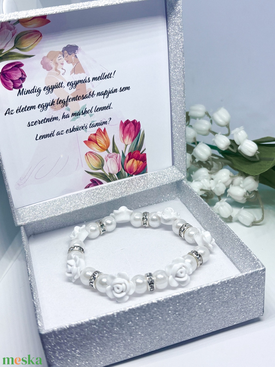 Esküvői Tanú Felkérő Karkötő Elegáns Díszdobozban - esküvő - ékszer - karkötő & csuklódísz - Meska.hu