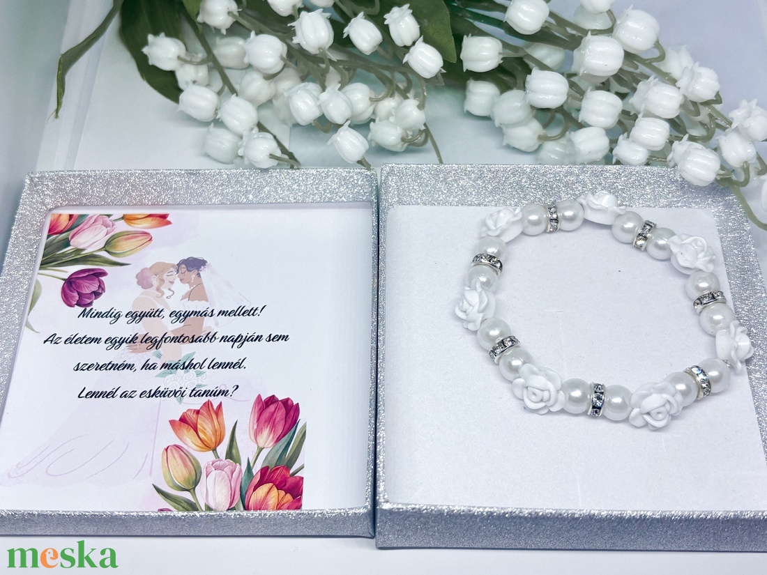 Esküvői Tanú Felkérő Karkötő Elegáns Díszdobozban - esküvő - ékszer - karkötő & csuklódísz - Meska.hu