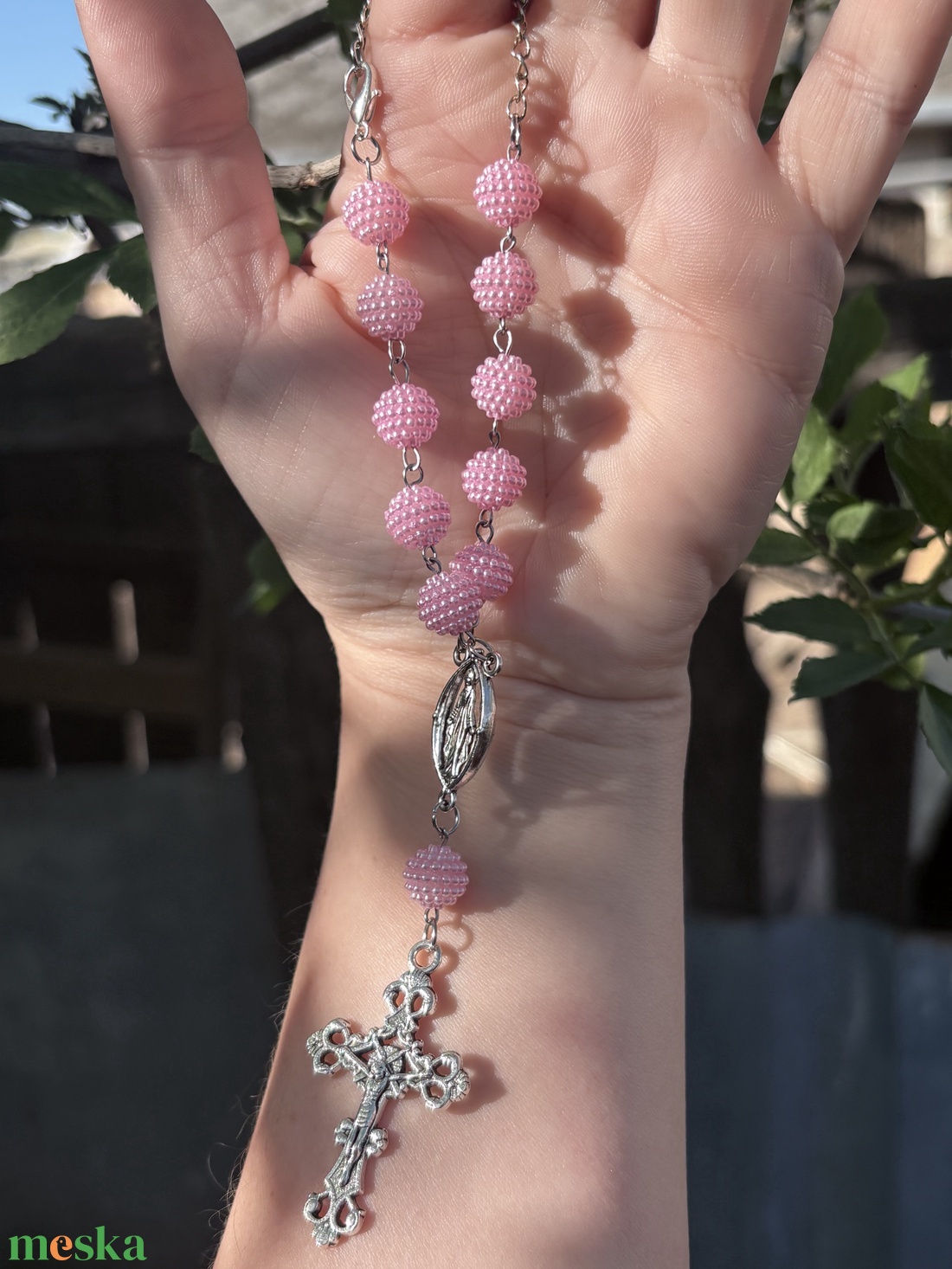 autós rózsafüzér / Tizedfeszület visszapillantó tükörre � Több színben - otthon & életmód - autó - visszapillantó dísz - Meska.hu