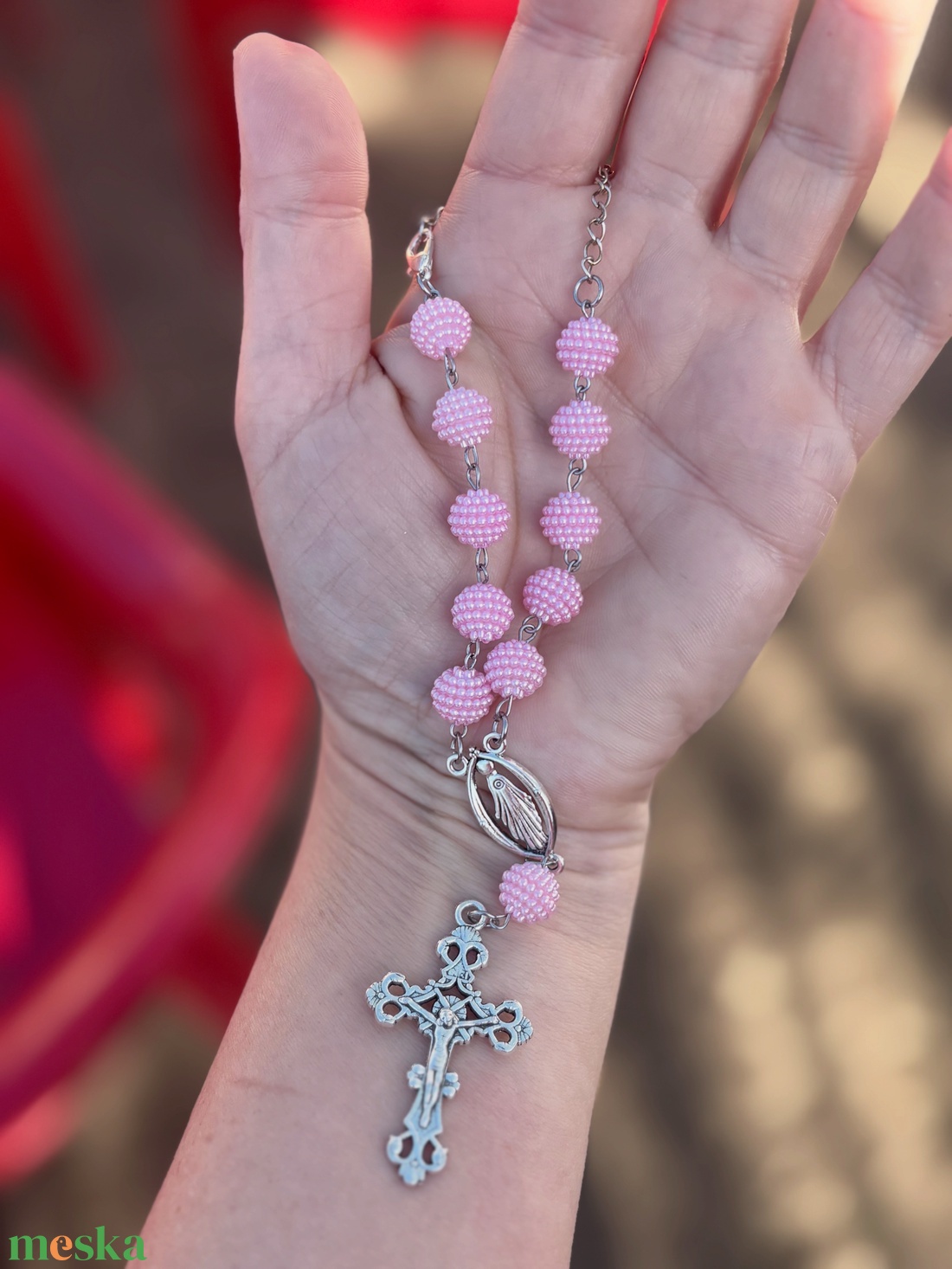 autós rózsafüzér / Tizedfeszület visszapillantó tükörre � Több színben - otthon & életmód - autó - visszapillantó dísz - Meska.hu