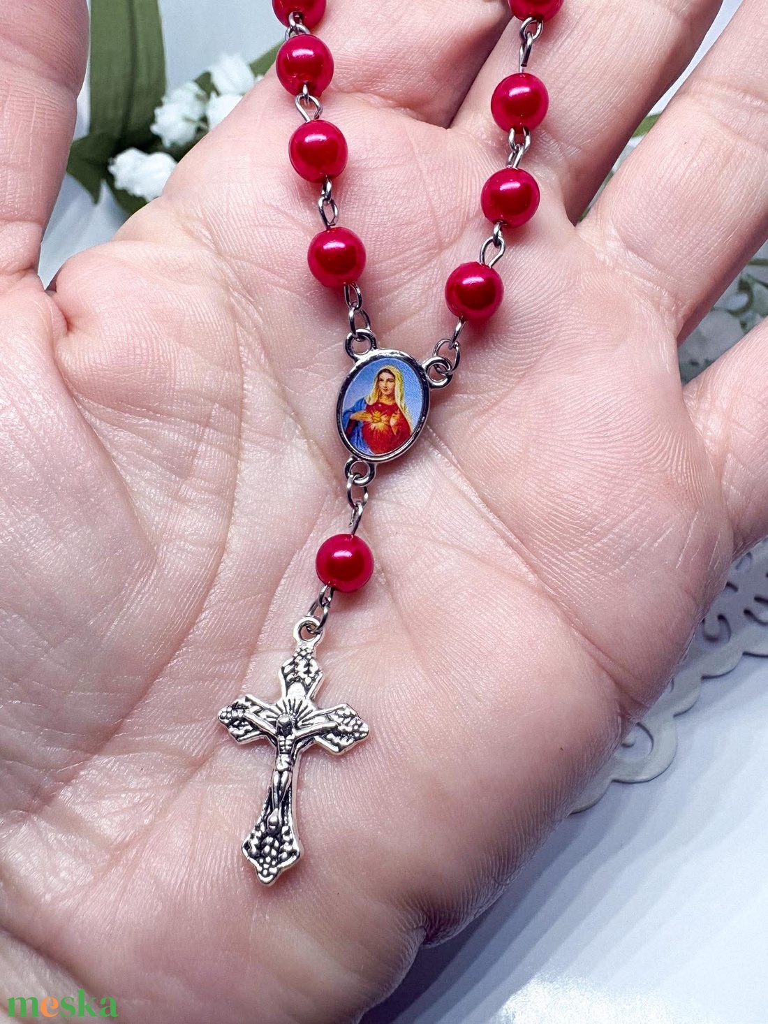 Autós rózsafüzér szentképpel � Több változatban - otthon & életmód - autó - visszapillantó dísz - Meska.hu