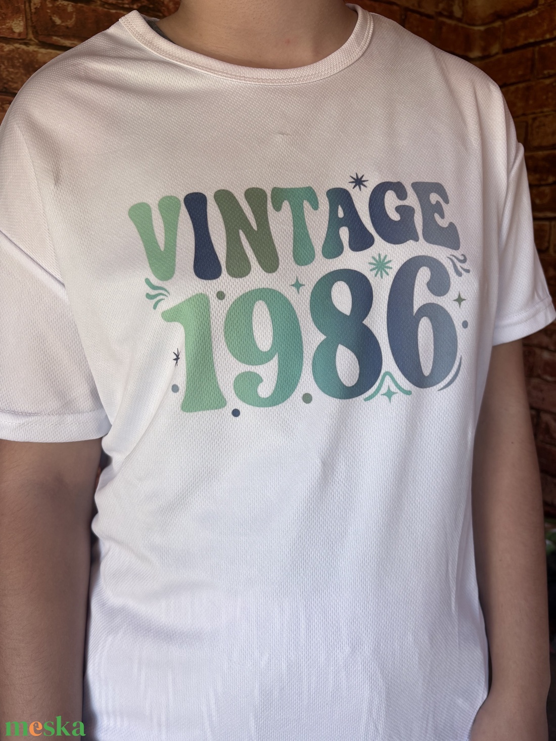 Vintage 1986 Kerek 40 Születésnapi Póló Prémium Technikai Felső Egyedi Ajándék - ruha & divat - férfi ruha - póló - Meska.hu