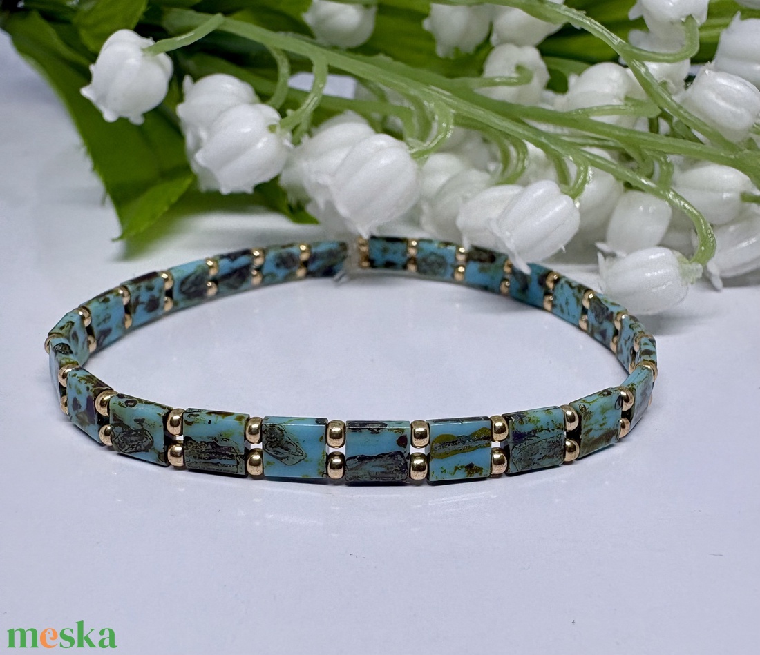 Kézzel készített prémium Tilla gyöngy karkötő Miyuki kása gyönggyel � Egyedi, elegáns design - ékszer - karkötő - kézfej karkötő - Meska.hu