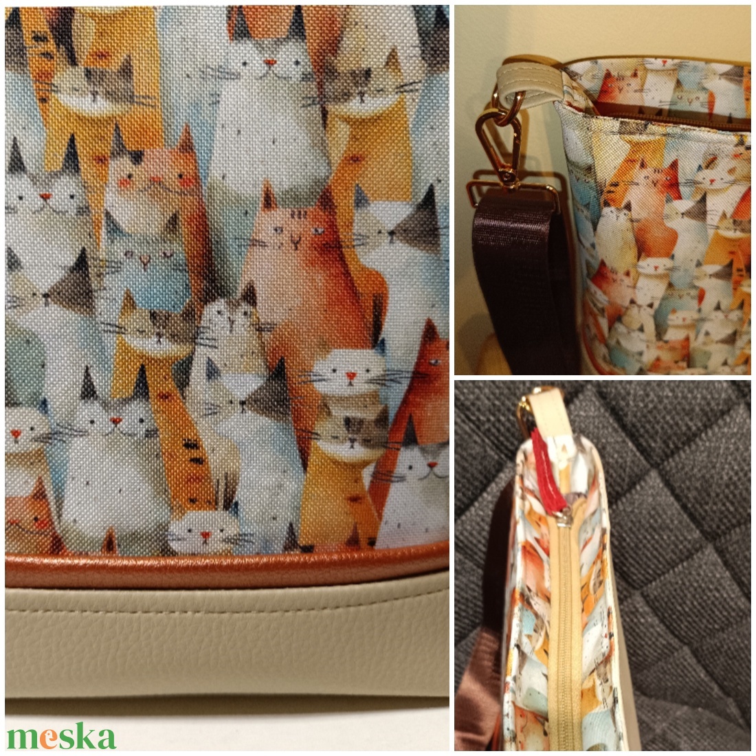 Bézs cicás női válltáska, crossbody, kistáska válltáska - táska & tok - kézitáska & válltáska - vállon átvethető táska - Meska.hu Bézs cicás női válltáska, crossbody, kistáska válltáska - táska & tok - kézitáska & válltáska - vállon átvethető táska - Meska.hu