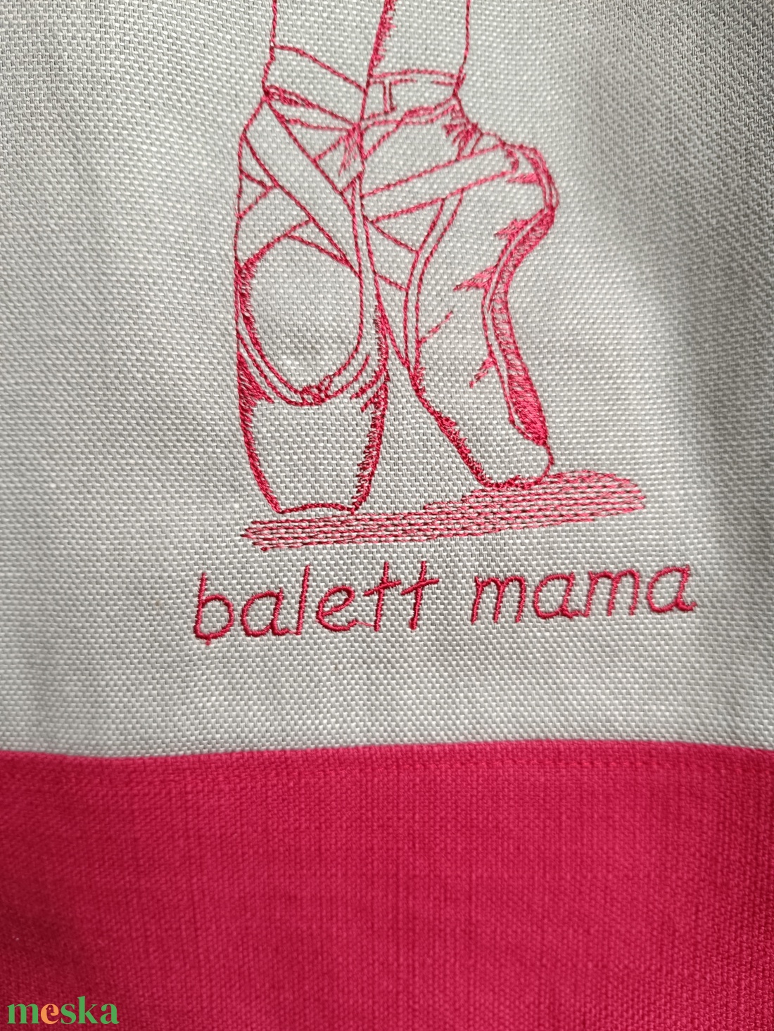 Hímzett balettcipős táska - táska & tok - bevásárlás & shopper táska - shopper, textiltáska, szatyor - Meska.hu Hímzett balettcipős táska - táska & tok - bevásárlás & shopper táska - shopper, textiltáska, szatyor - Meska.hu