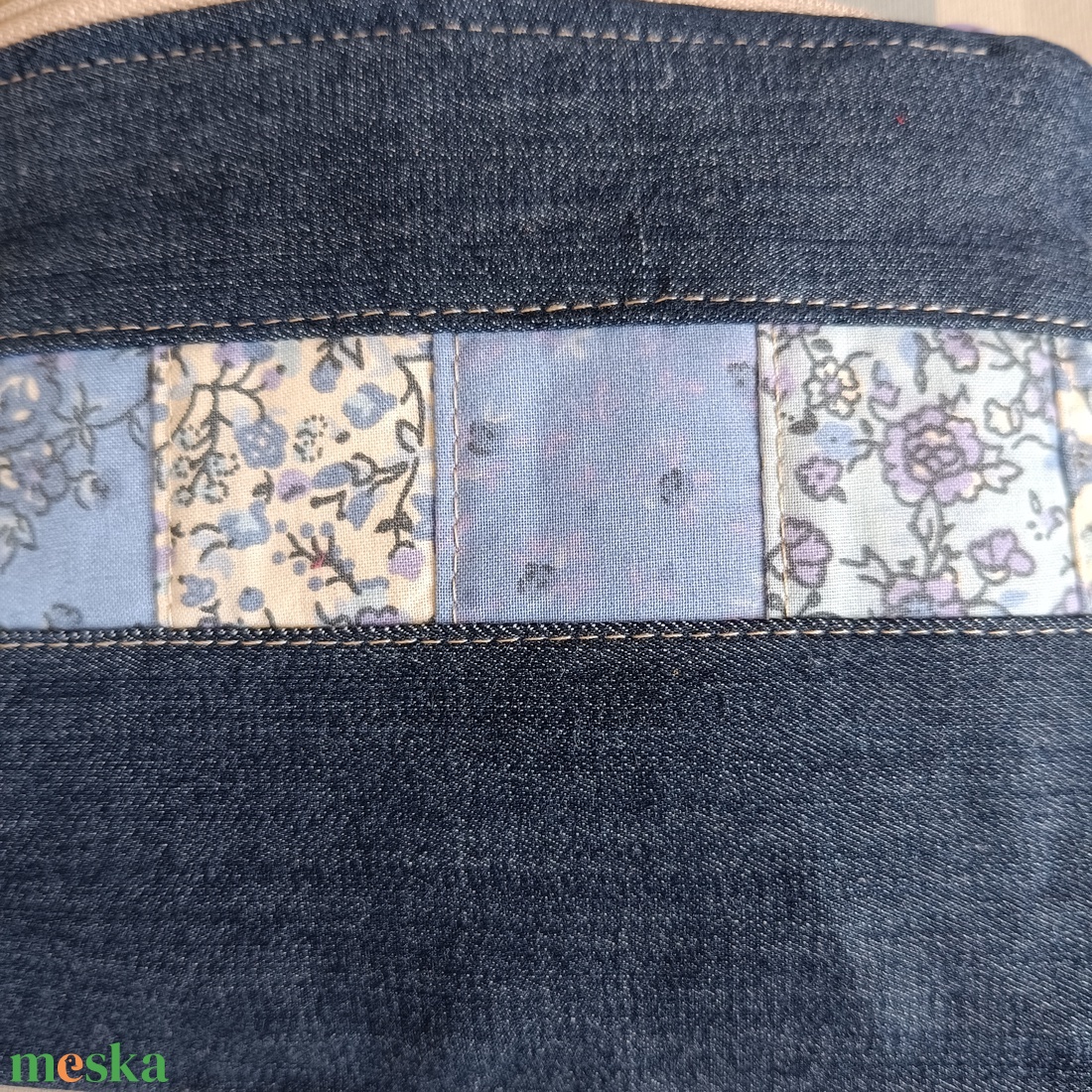 Farmer neszeszer patchwork betéttel, cipzáras tok - táska & tok - neszesszer - Meska.hu