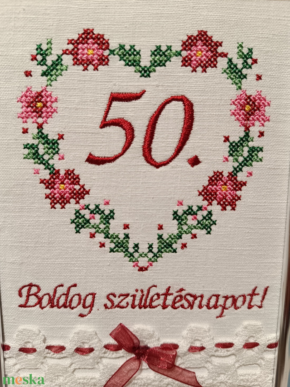 Születésnapi/évfordulós hímzett kép - művészet - textilkép - keresztszemes - Meska.hu Születésnapi/évfordulós hímzett kép - művészet - textilkép - keresztszemes - Meska.hu