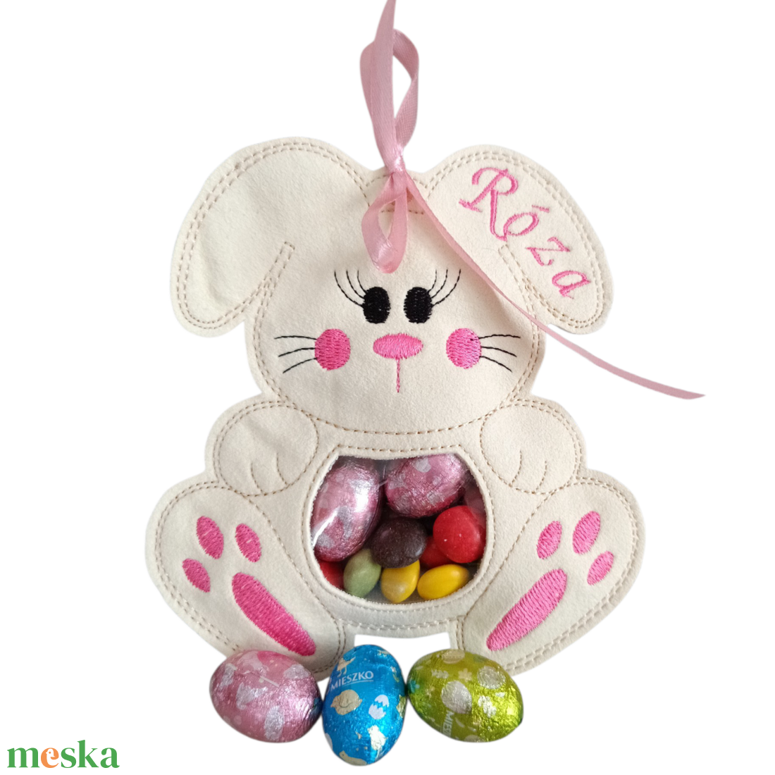 Nyuszi formájú apró ajándék tartó , pénzátadó - ünnepi díszek, dekorációk - húsvéti díszek és dekorációk - húsvéti pénzátadó - Meska.hu