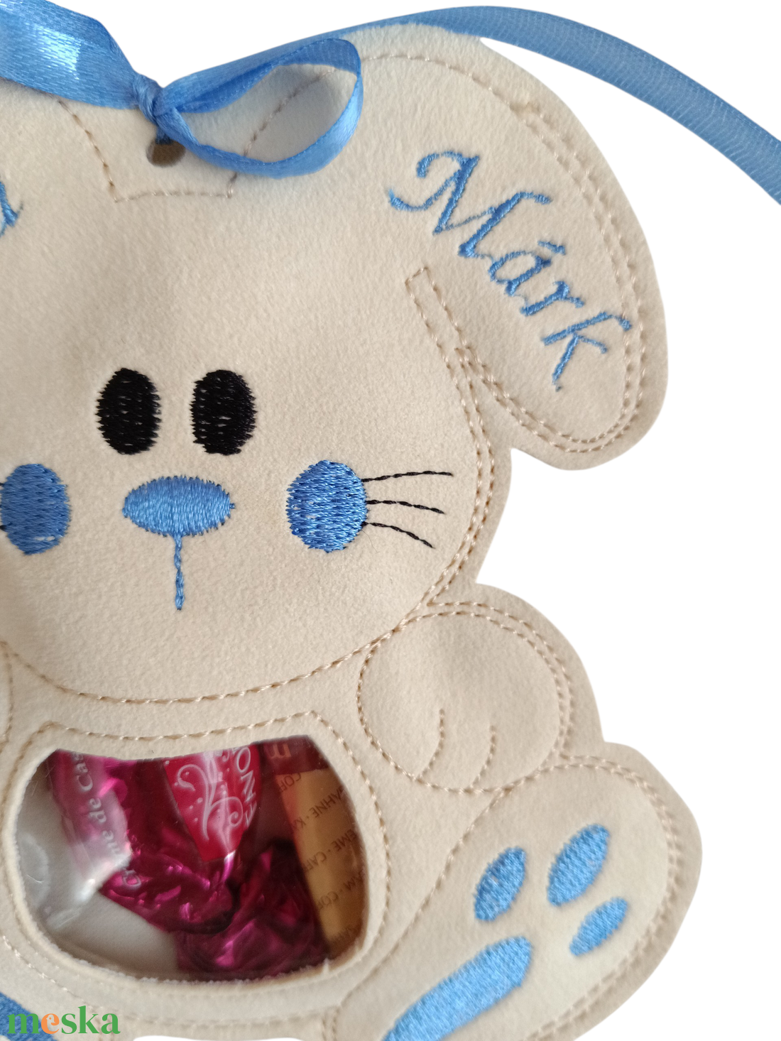 Nyuszi formájú apró ajándék tartó , pénzátadó - ünnepi díszek, dekorációk - húsvéti díszek és dekorációk - húsvéti pénzátadó - Meska.hu