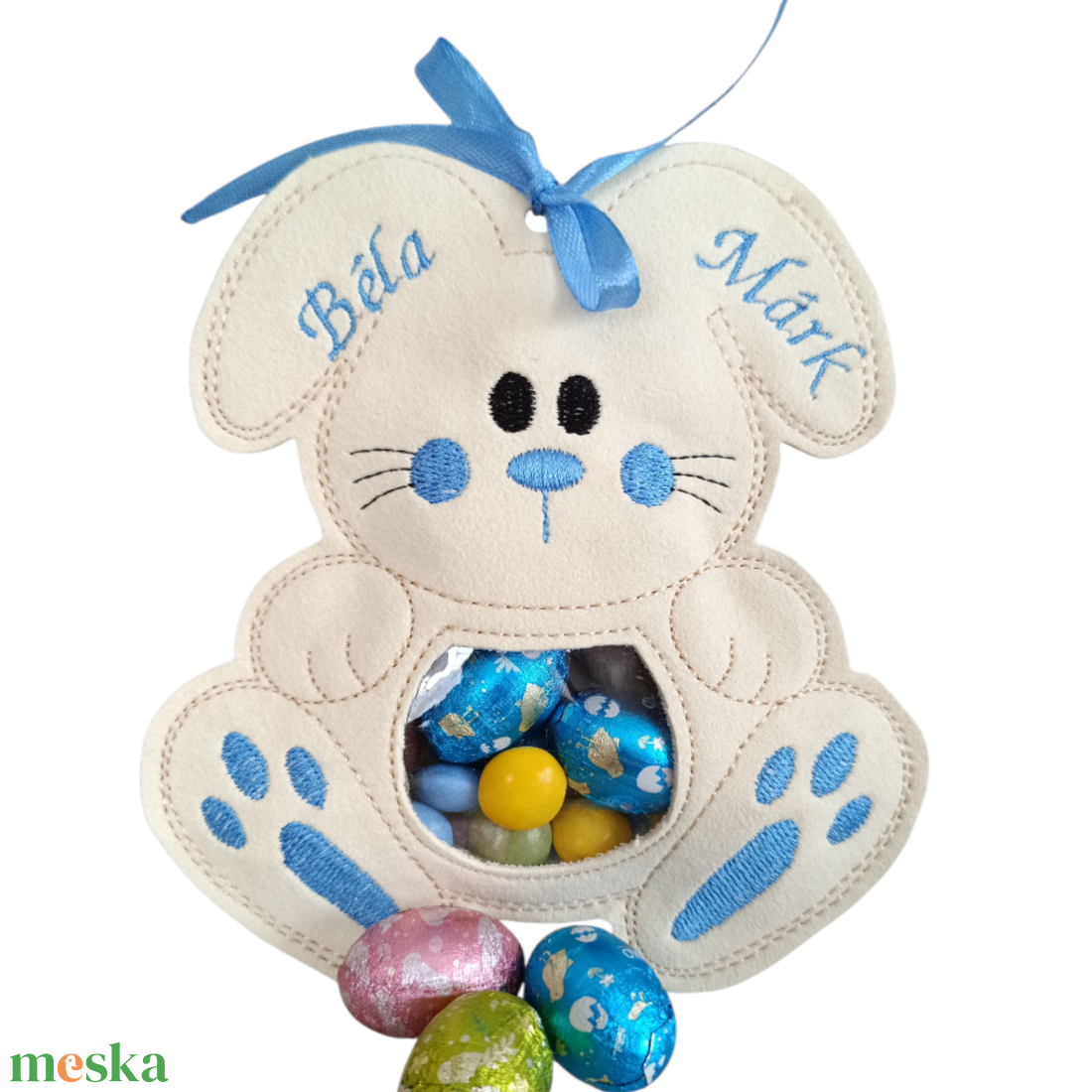 Nyuszi formájú apró ajándék tartó , pénzátadó - ünnepi díszek, dekorációk - húsvéti díszek és dekorációk - húsvéti pénzátadó - Meska.hu