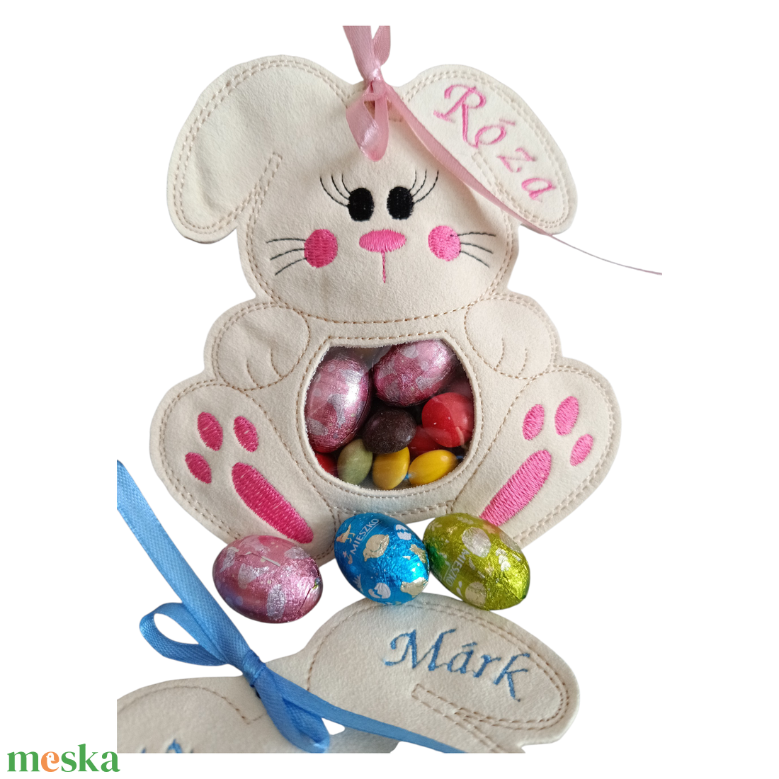Nyuszi formájú apró ajándék tartó , pénzátadó - ünnepi díszek, dekorációk - húsvéti díszek és dekorációk - húsvéti pénzátadó - Meska.hu