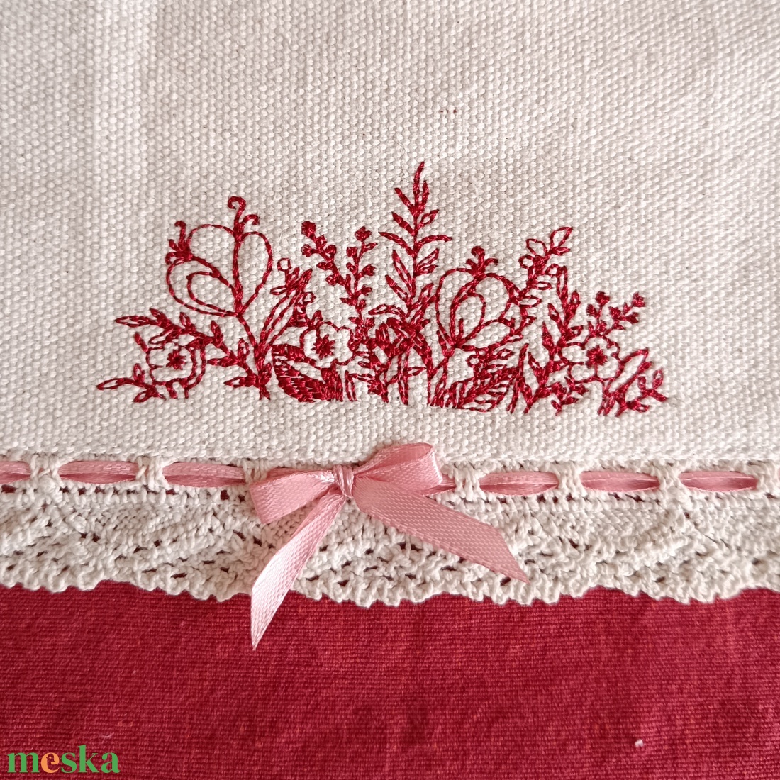 Romantikus hímzett neszeszer, cipzáras tok - táska & tok - neszesszer - Meska.hu