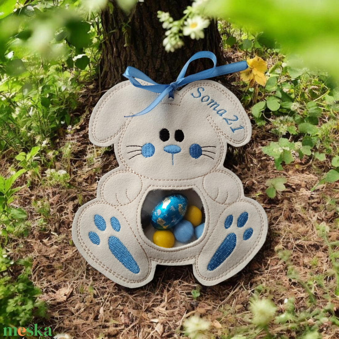 Nyuszi formájú apró ajándék tartó , pénzátadó - ünnepi díszek, dekorációk - húsvéti díszek és dekorációk - húsvéti pénzátadó - Meska.hu