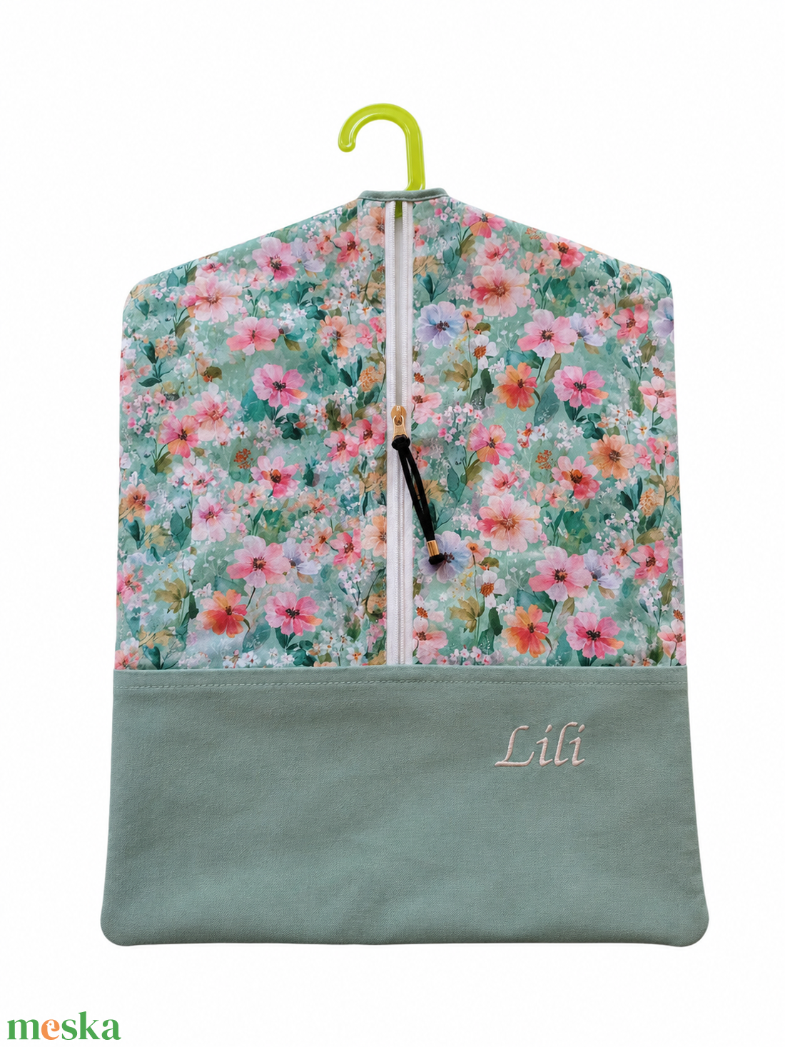 Ovis zsák kislányoknak menta-virágos - játék & sport - ovis felszerelés - ovis zsák - Meska.hu