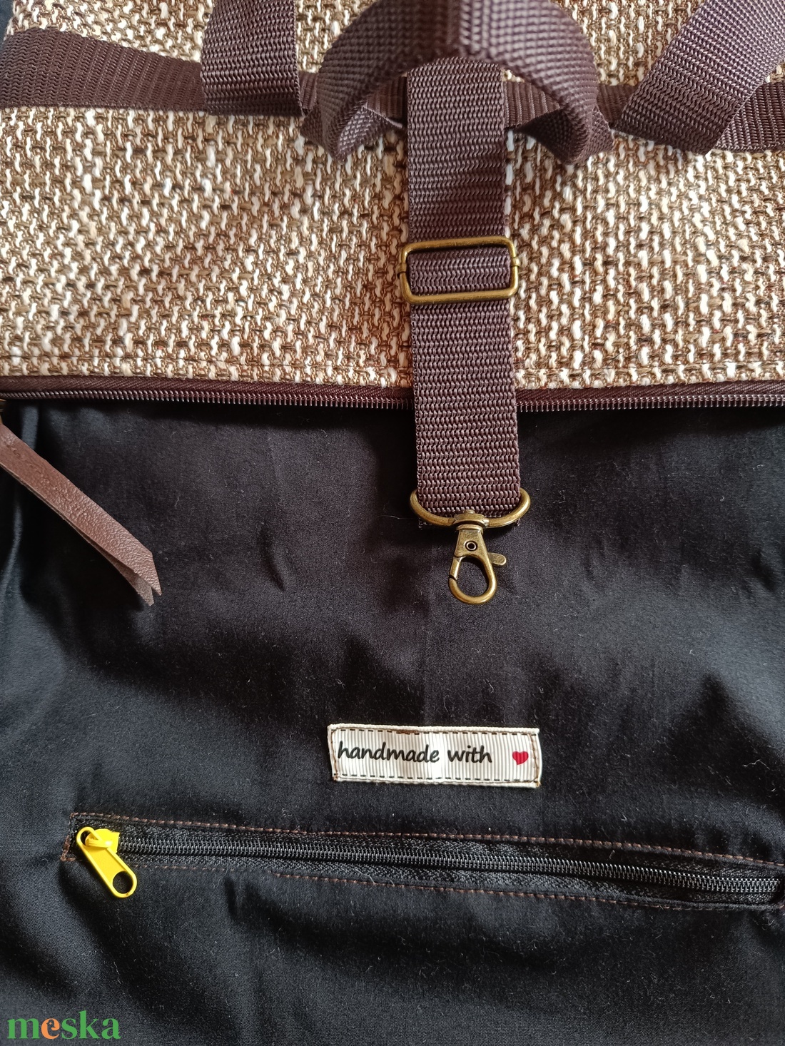 Barna elegáns rolltop hátitáska/hátizsák  - táska & tok - hátizsák - hátizsák - Meska.hu