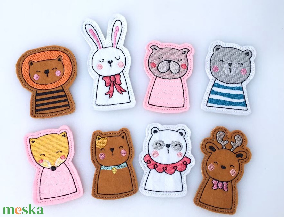 Kawaii állatos ujjbáb-csomag 8db - játék & sport - bábok - ujjbáb - Meska.hu