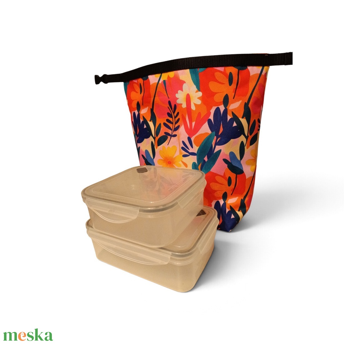 Nagyméretű uzsonnástáska, rolltop lunchbag - táska & tok - uzsonna- & ebéd tartó - ebéd tasak, doboz - Meska.hu
