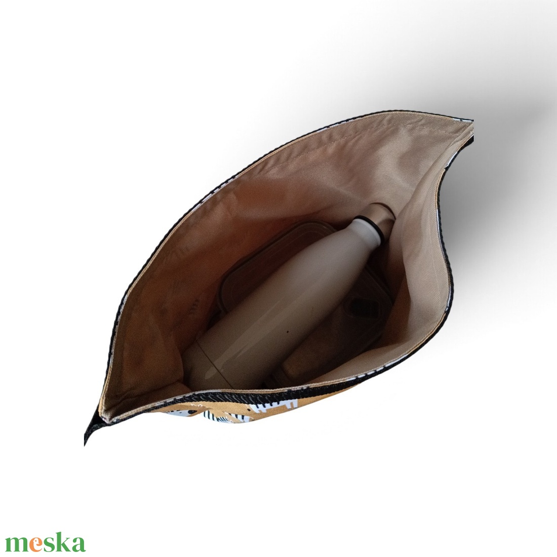 Nagyméretű uzsonnástáska, ebédes táska, rolltop lunchbag - táska & tok - uzsonna- & ebéd tartó - ebéd tasak, doboz - Meska.hu