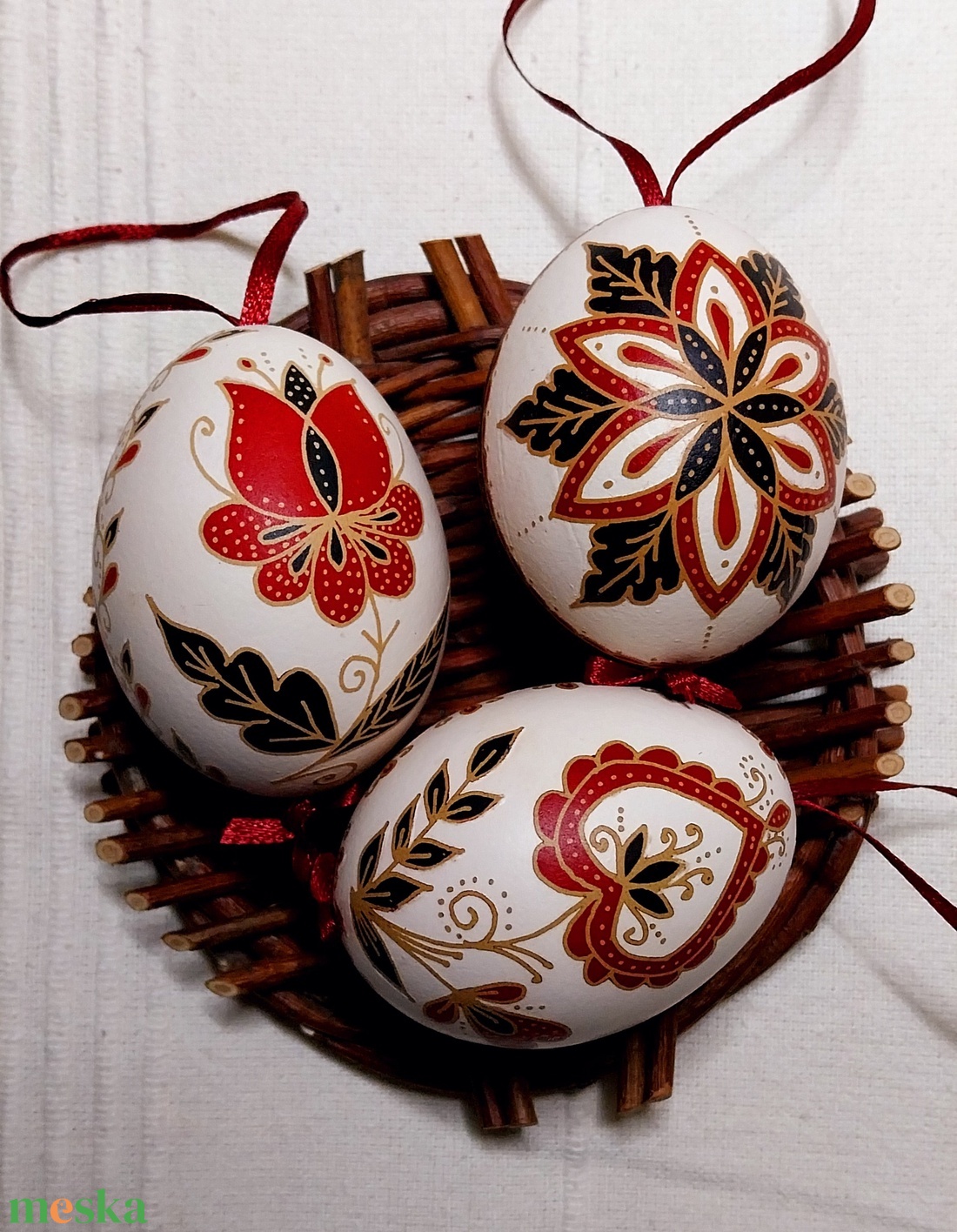 Hímes tojás 28 - 3db - ünnepi díszek, dekorációk - húsvéti díszek és dekorációk - húsvéti tojás, hímestojás - Meska.hu