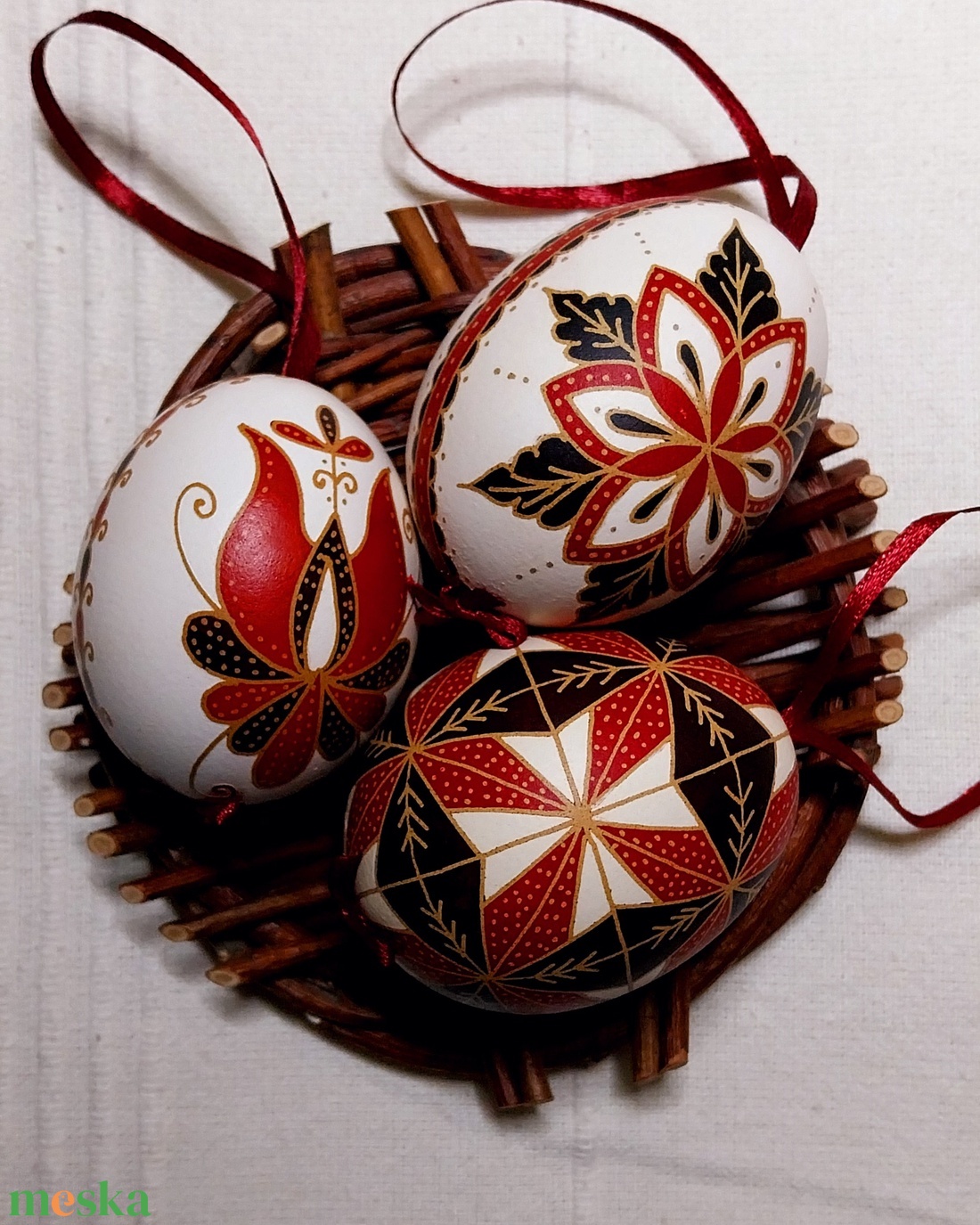 Hímes tojás 29 - 3db - ünnepi díszek, dekorációk - húsvéti díszek és dekorációk - húsvéti tojás, hímestojás - Meska.hu