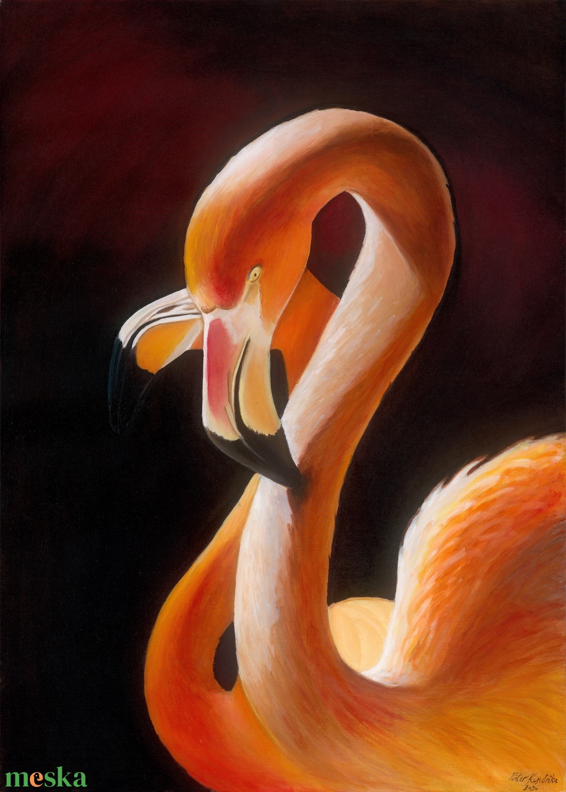 Két flamingo olaj festmény művészeti nyomat - művészet - festmény - akril - Meska.hu Két flamingo olaj festmény művészeti nyomat - művészet - festmény - akril - Meska.hu