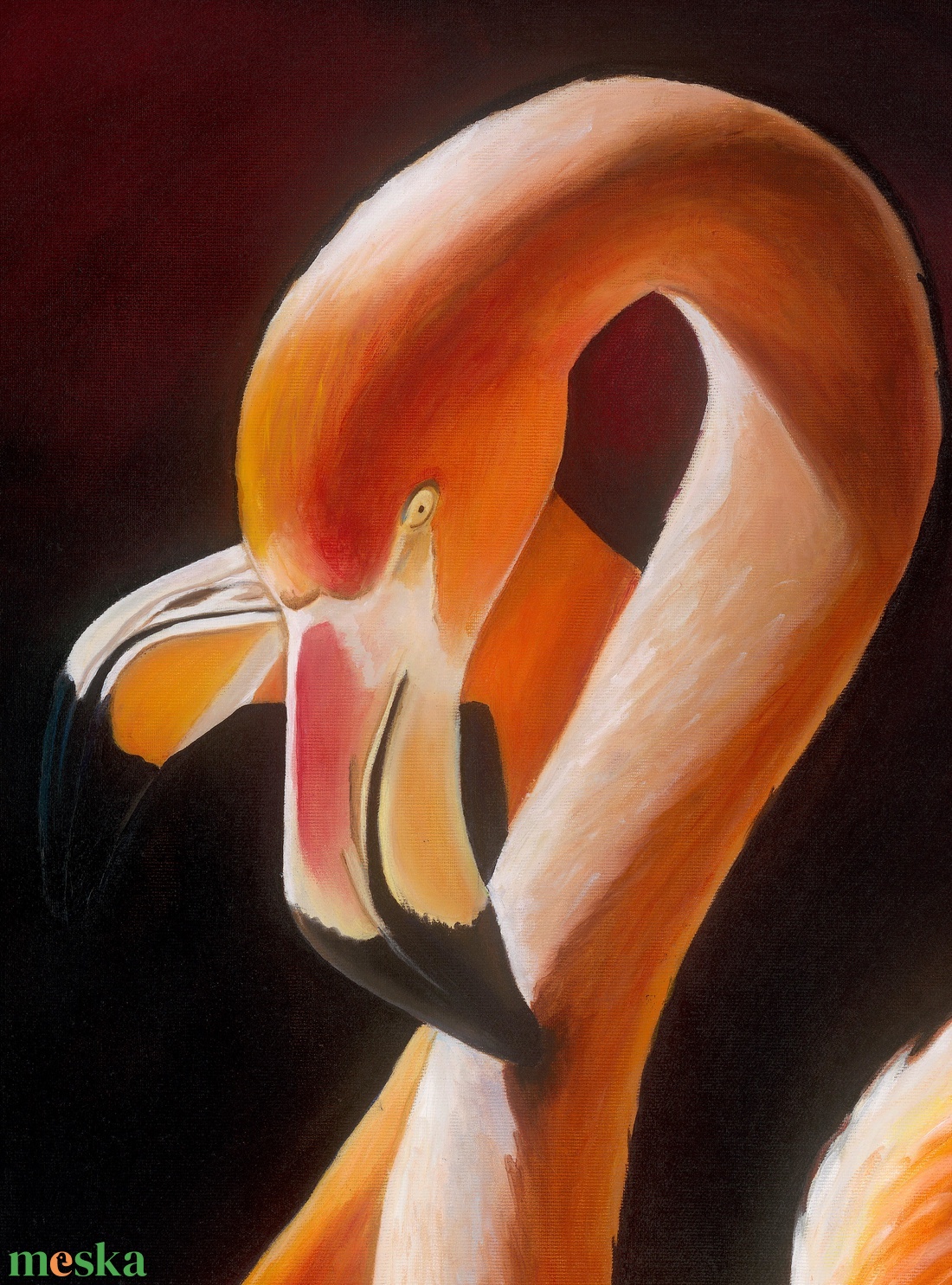 Két flamingo olaj festmény művészeti nyomat - művészet - festmény - akril - Meska.hu Két flamingo olaj festmény művészeti nyomat - művészet - festmény - akril - Meska.hu