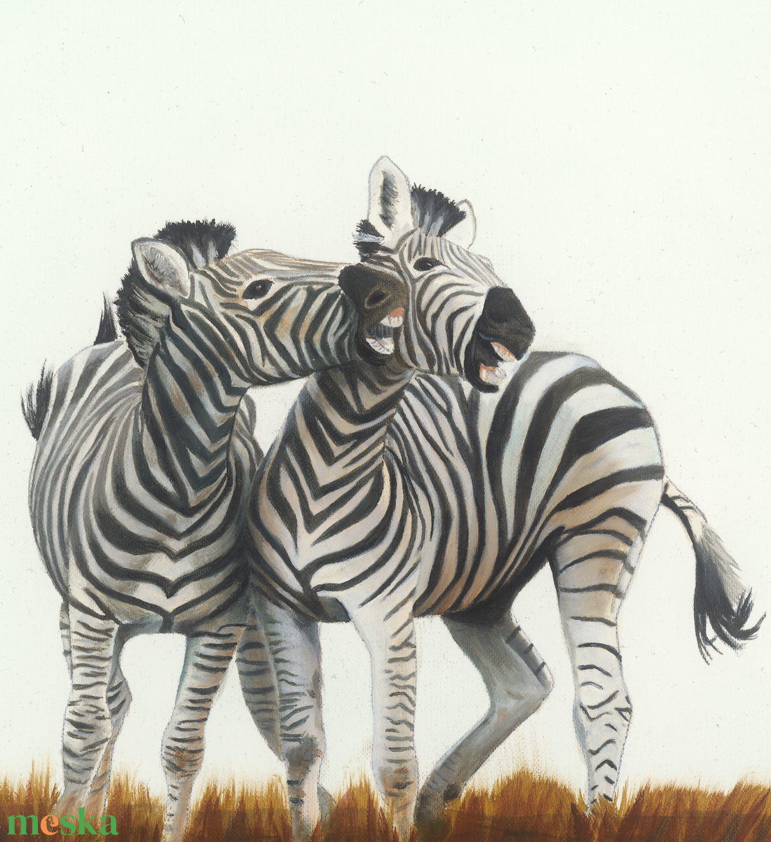 Két zebra olaj festmény művészeti nyomat - művészet - festmény - akril - Meska.hu Két zebra olaj festmény művészeti nyomat - művészet - festmény - akril - Meska.hu