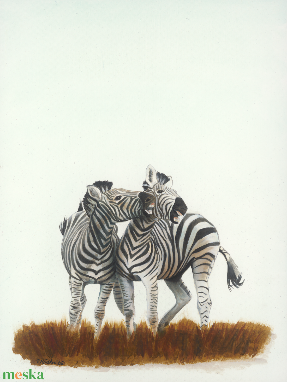 Két zebra olaj festmény művészeti nyomat - művészet - festmény - akril - Meska.hu Két zebra olaj festmény művészeti nyomat - művészet - festmény - akril - Meska.hu
