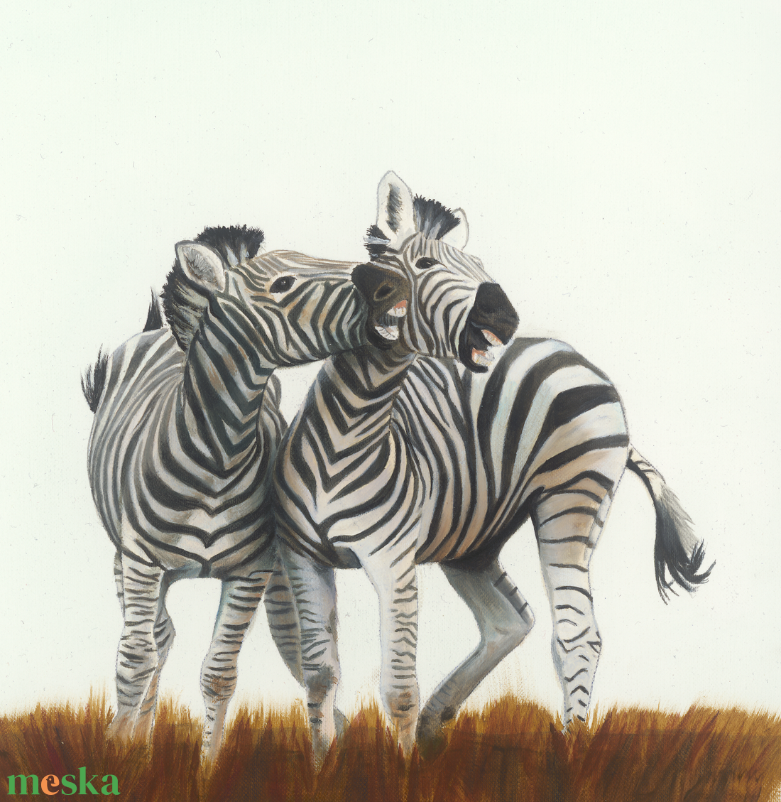 Két zebra olaj festmény művészeti nyomat - művészet - festmény - akril - Meska.hu Két zebra olaj festmény művészeti nyomat - művészet - festmény - akril - Meska.hu