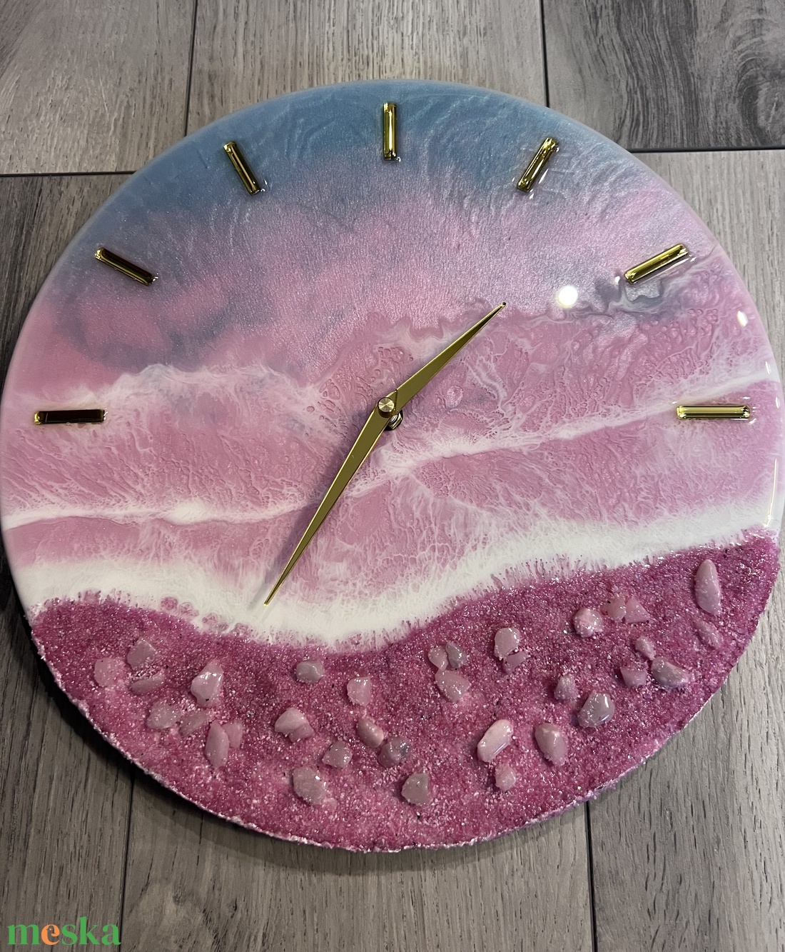 Egyedi EPOXY GYANTA FALIÓRA 35cm átmérő - otthon & életmód - dekoráció - fali és függő dekoráció - falióra & óra - Meska.hu