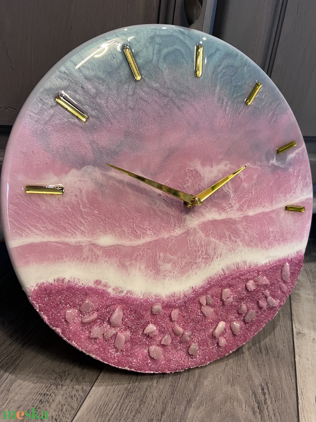 Egyedi EPOXY GYANTA FALIÓRA 35cm átmérő - otthon & életmód - dekoráció - fali és függő dekoráció - falióra & óra - Meska.hu