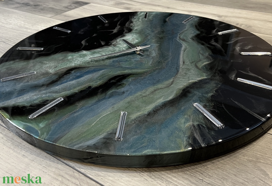 Kézzel készült, prémium EPOXY GYANTA FALIÓRA /55CM/ átmérőjü - otthon & életmód - dekoráció - fali és függő dekoráció - falióra & óra - Meska.hu