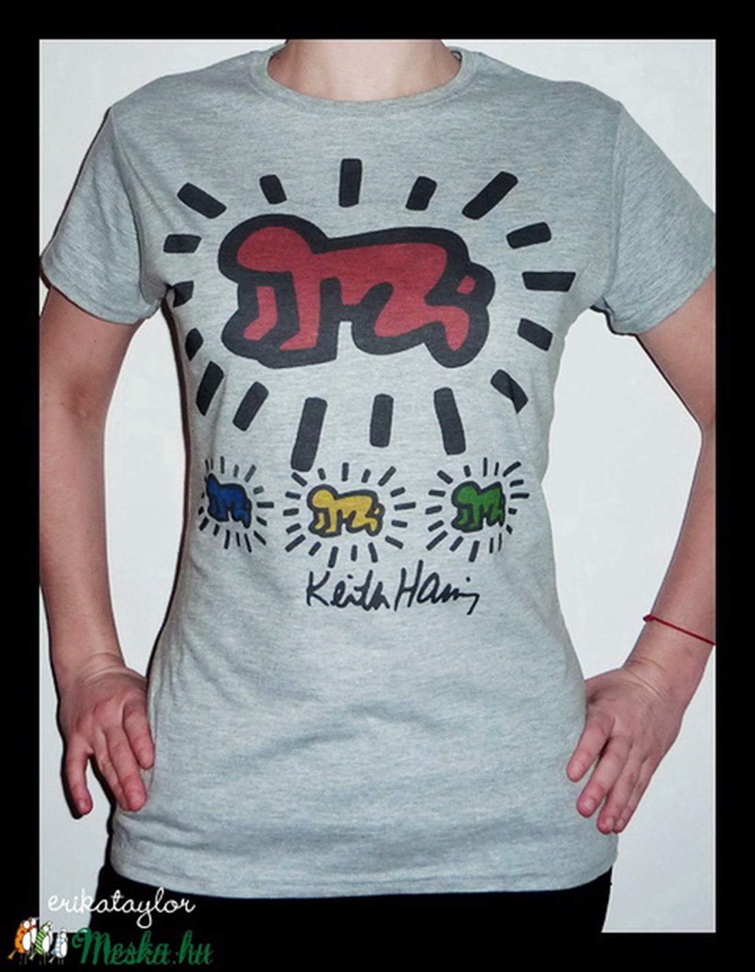 Keith Haring póló (XL-es, szürke) -  - Meska.hu