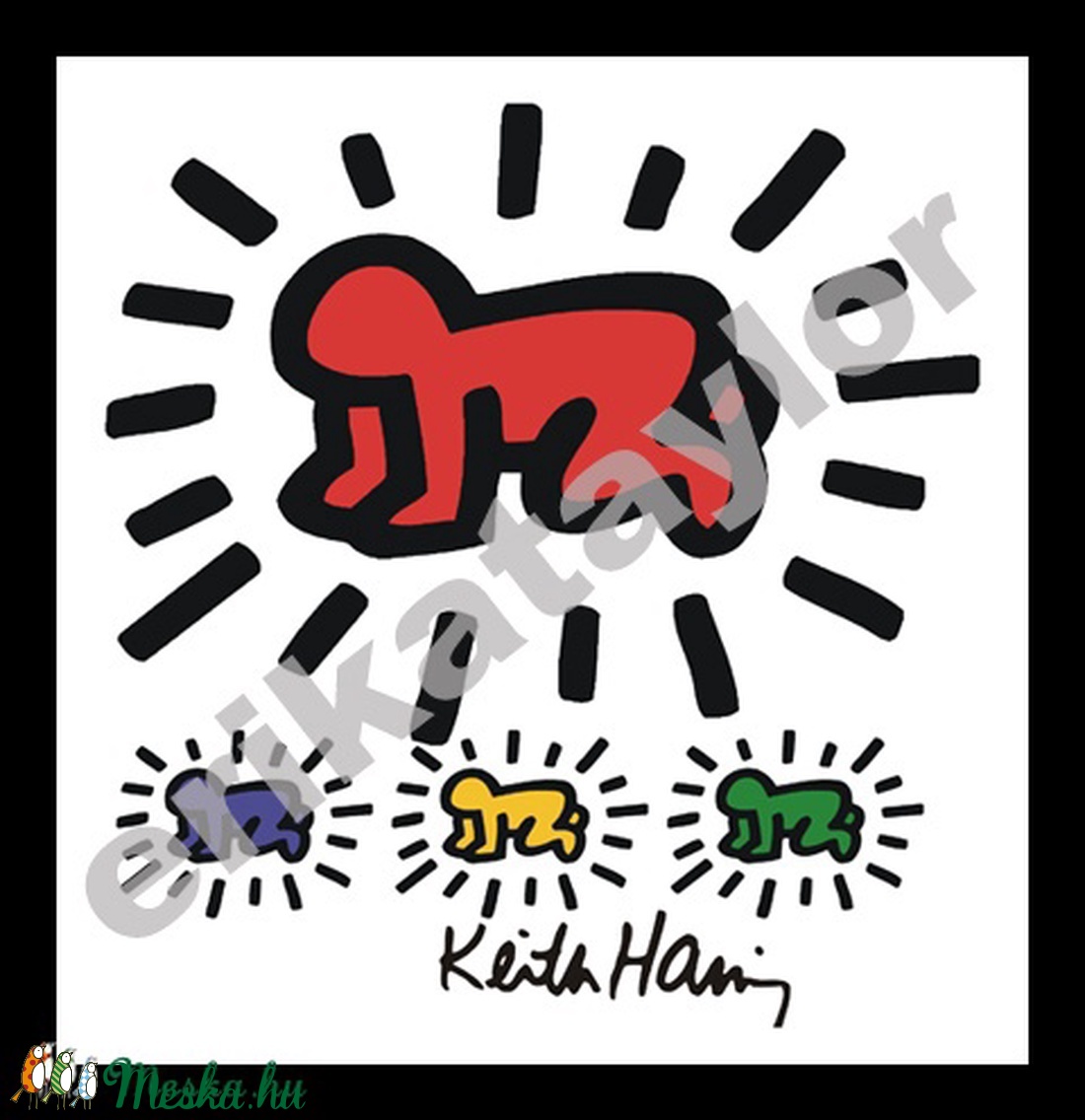 Keith Haring póló (XL-es, szürke) -  - Meska.hu