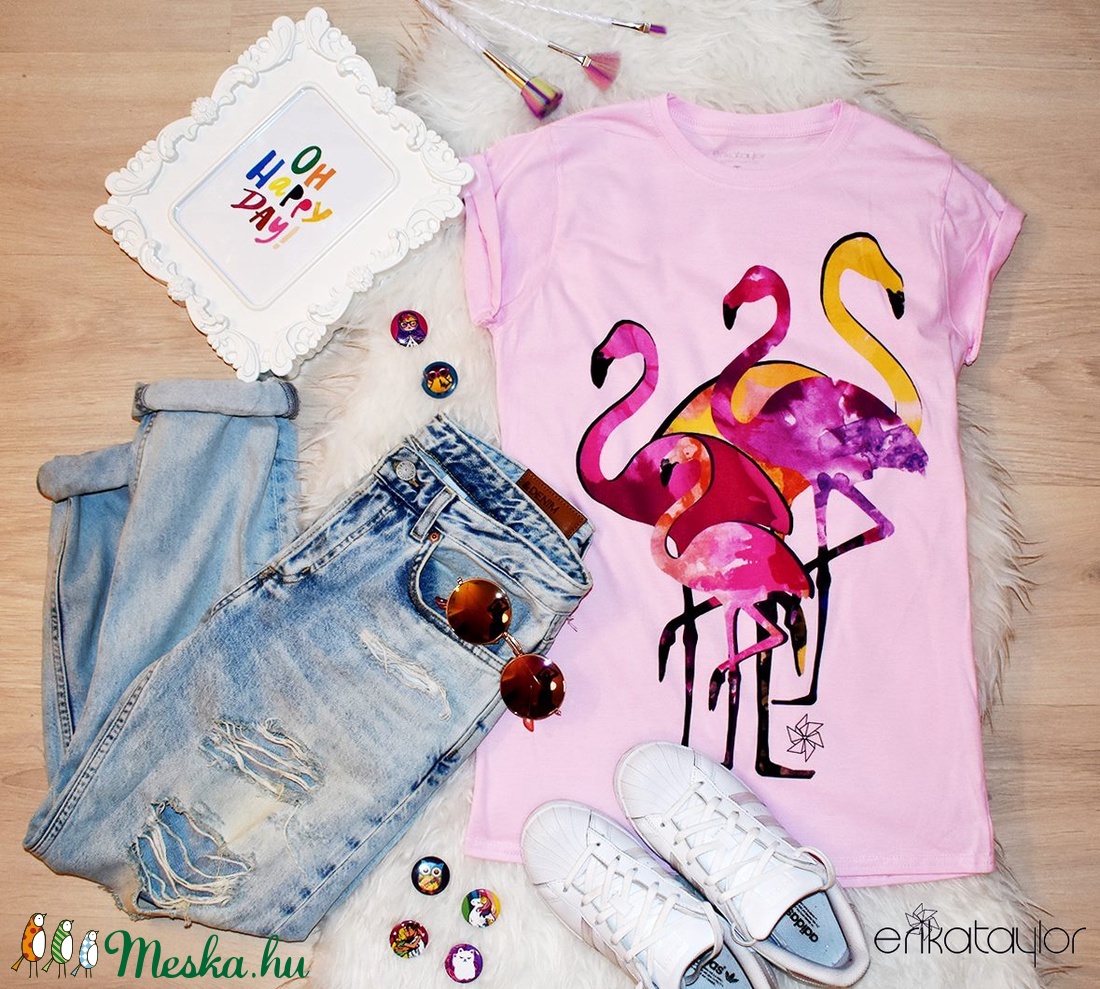 Flamingós póló (női, rózsaszín) - ruha & divat - női ruha - póló, felső - Meska.hu Flamingós póló (női, rózsaszín) - ruha & divat - női ruha - póló, felső - Meska.hu