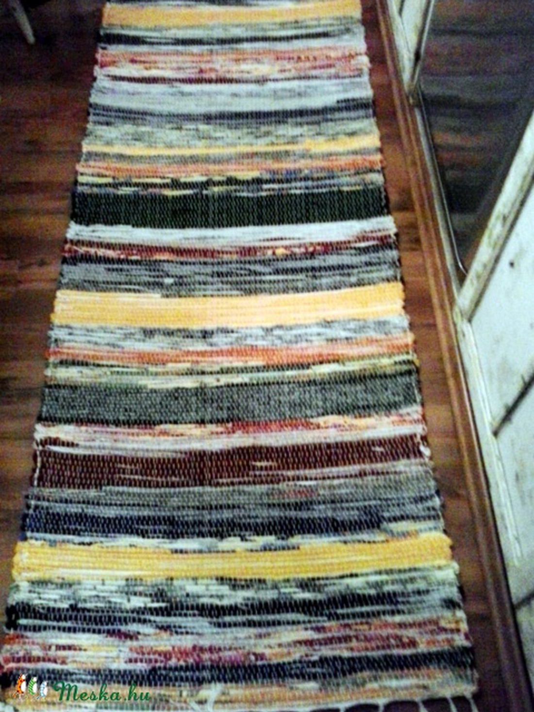 rusztikus, hagyományos, csíkos, rongyszőnyeg -  - Meska.hu