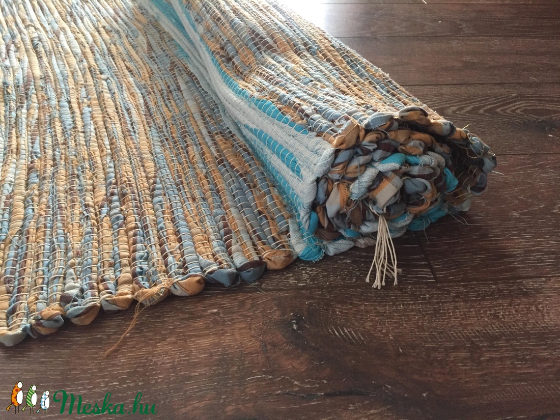 türkiz-barna tarka szőnyeg -  - Meska.hu