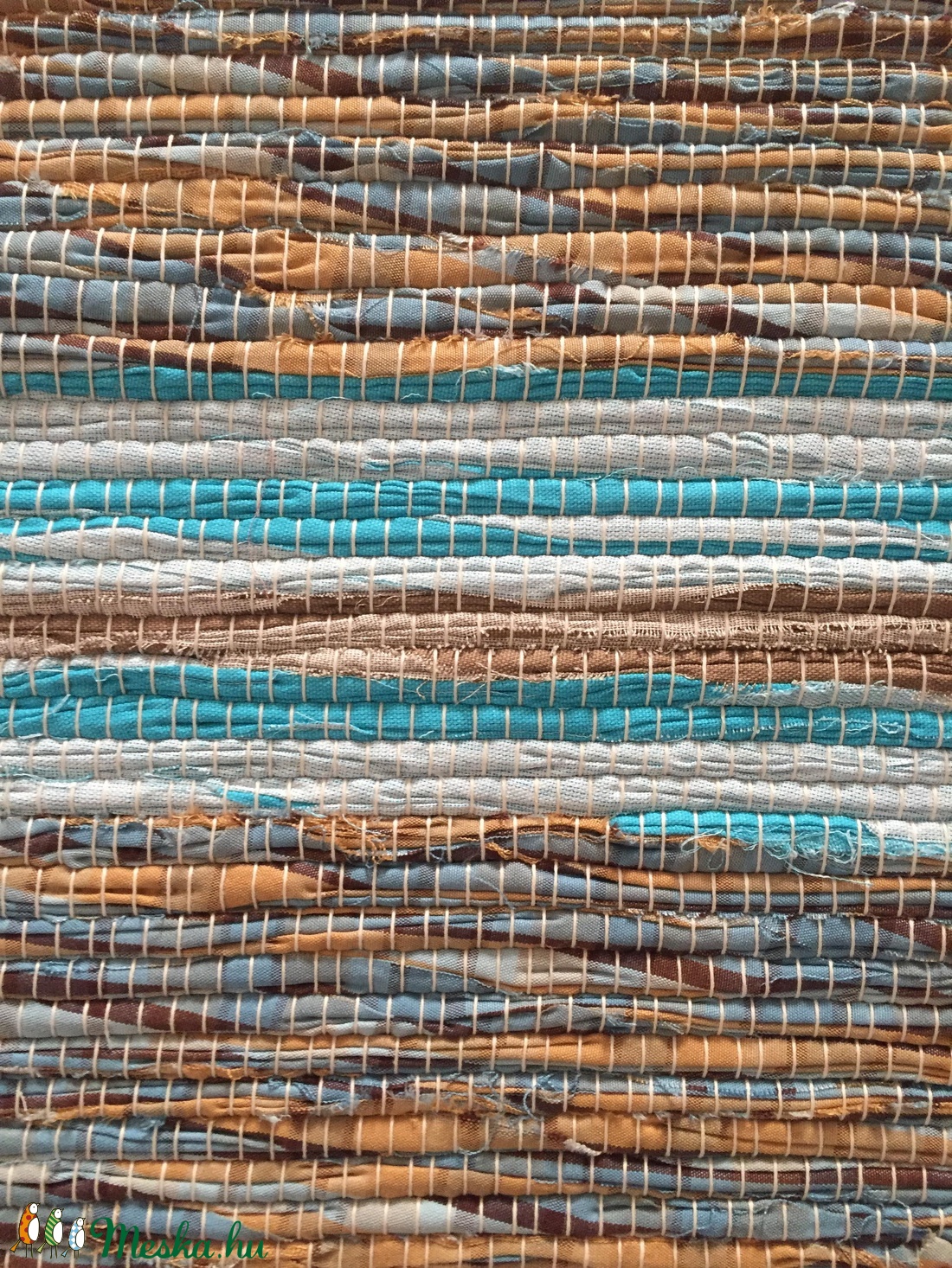 türkiz-barna tarka szőnyeg -  - Meska.hu