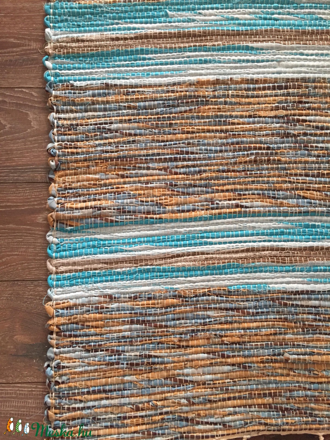 türkiz-barna tarka szőnyeg -  - Meska.hu