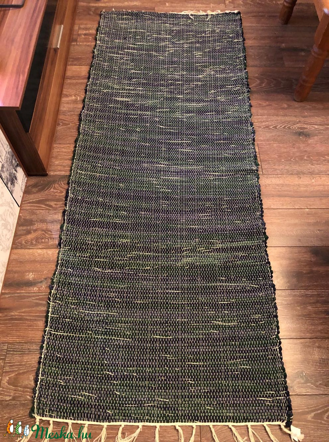 kék-zöld cirmos szőnyeg -  - Meska.hu