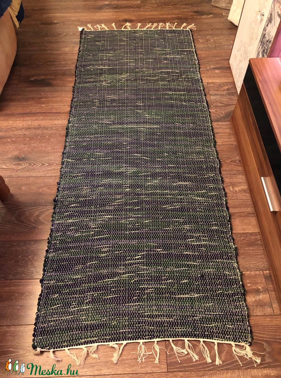 kék-zöld cirmos szőnyeg -  - Meska.hu