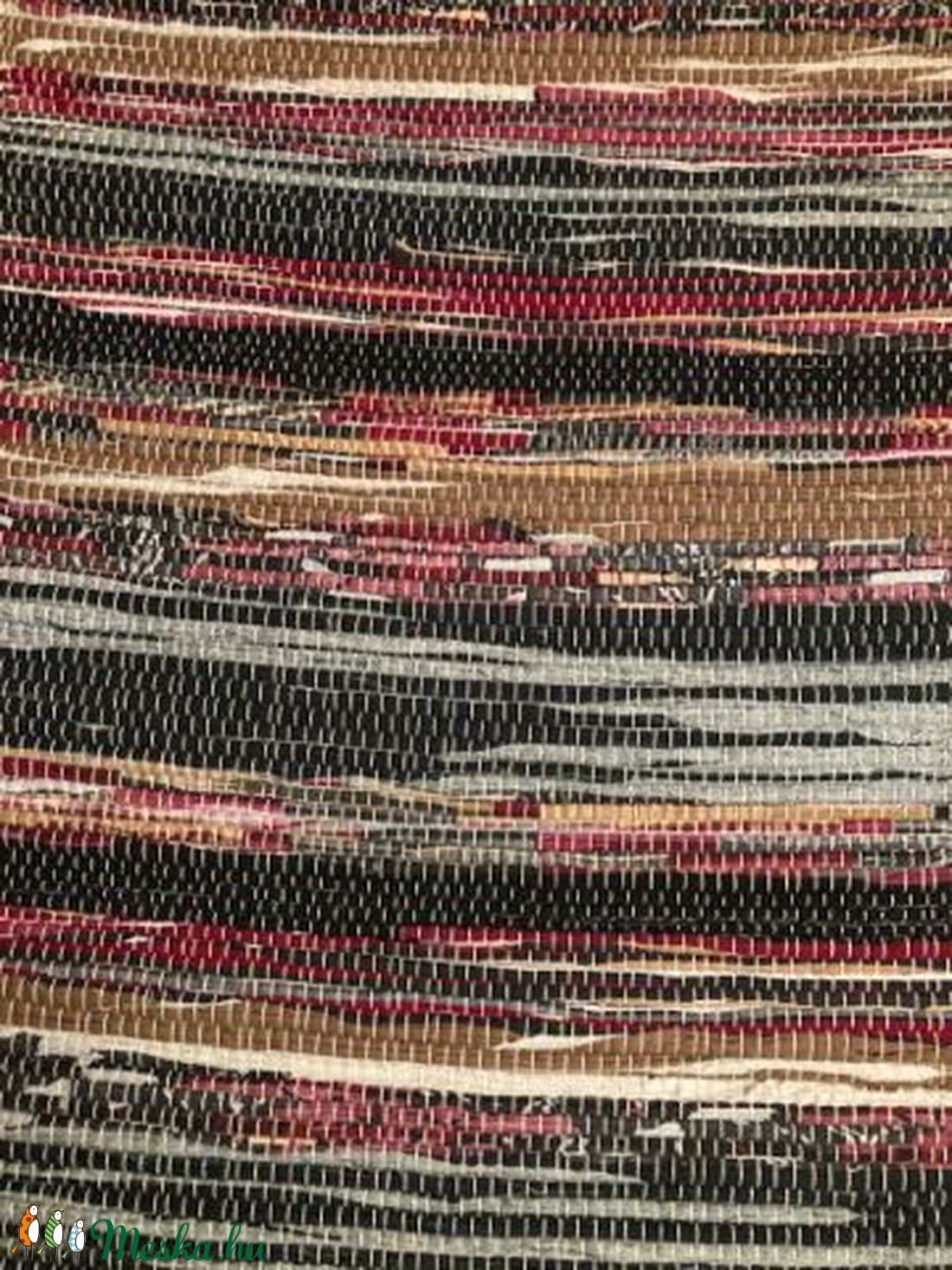 szürke-bordó-barna csíkos szőnyeg -  - Meska.hu