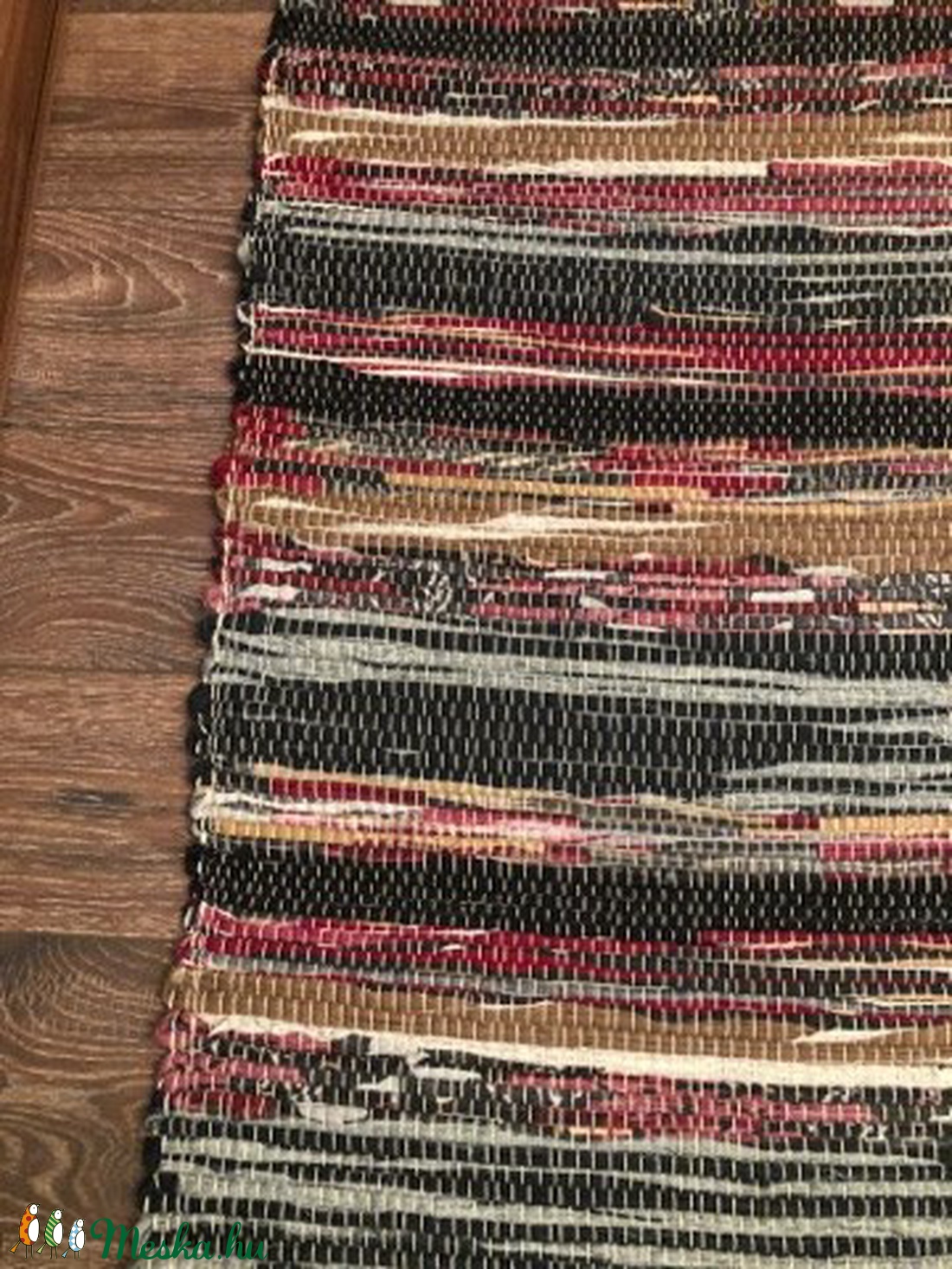 szürke-bordó-barna csíkos szőnyeg -  - Meska.hu